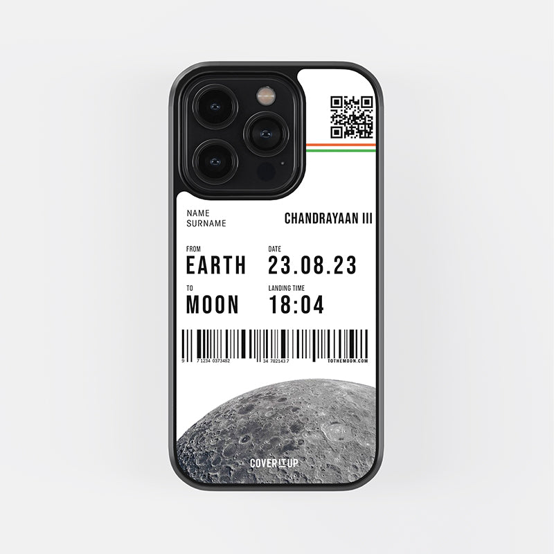 Custom Your Chandrayaan Boarding Pass Glass Case