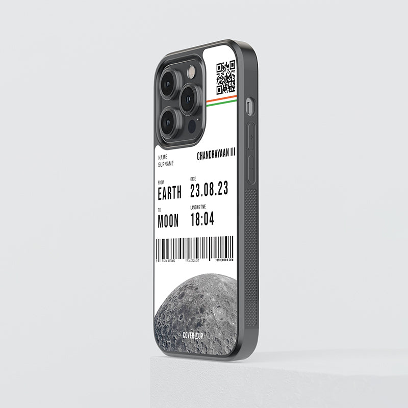 Custom Your Chandrayaan Boarding Pass Glass Case