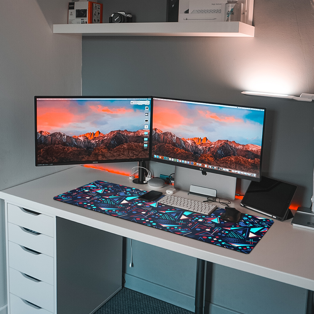 Geometric Shapes Desk Mat and Gaming Mouse Pad