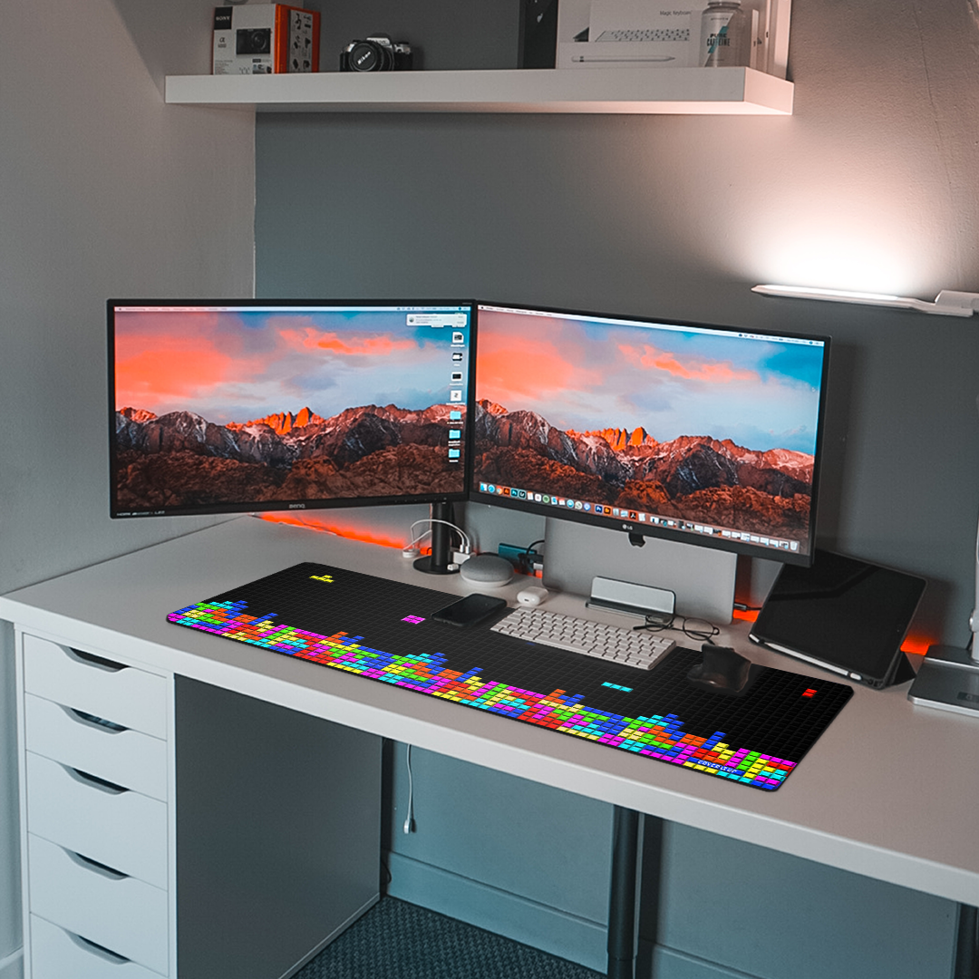Tetris Game Desk Mat and Gaming Mouse Pad
