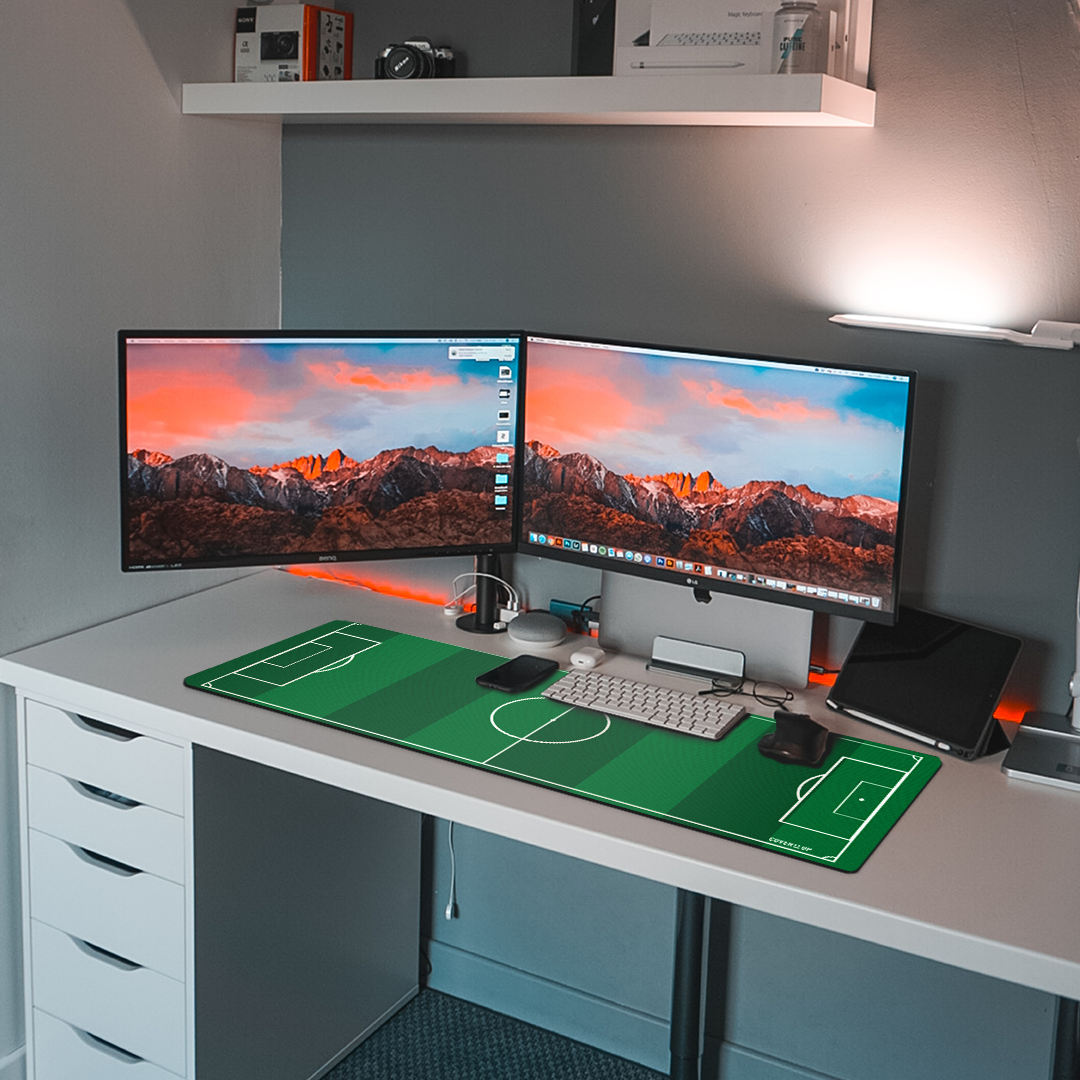 Football Pitch Desk Mat and Gaming Mouse Pad